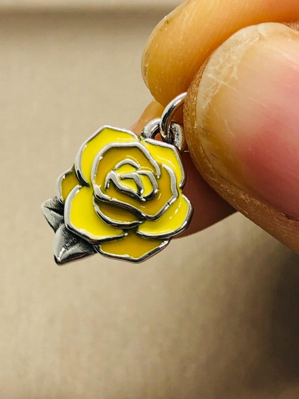 James Avery Enamel Consuela Rose Charm Yellow - Picture 5 of 6